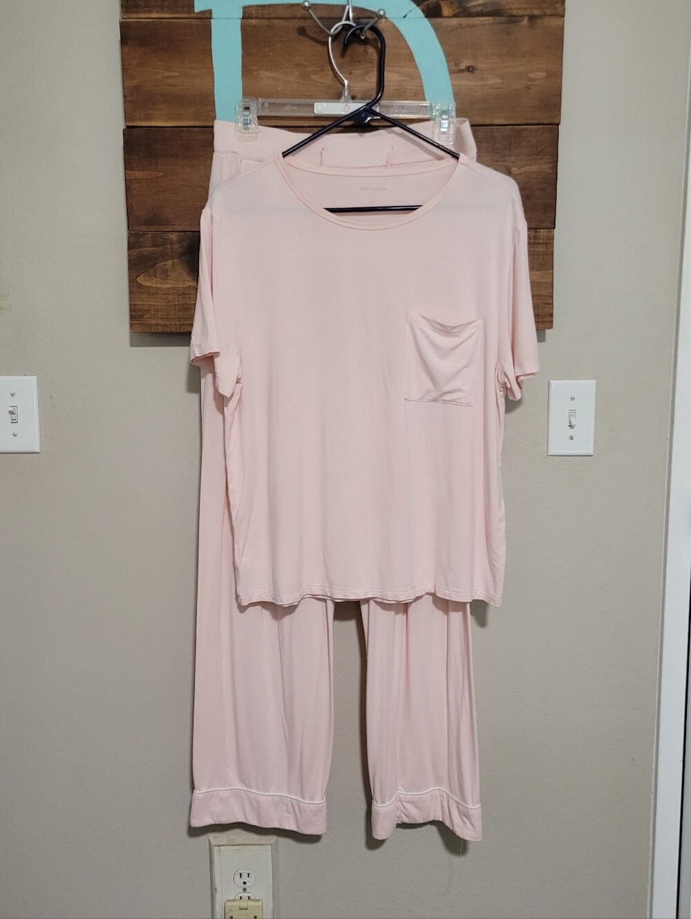 Cozy Earth Light Pink Short-Sleeve Pocket Sustanable Pajama Set Small